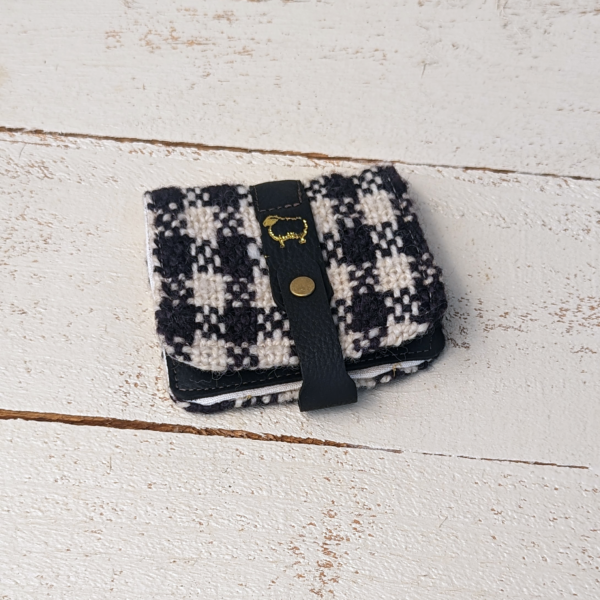 black check woven wallet handwoven wallet