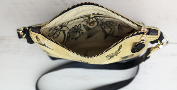 bee printed cross body bag