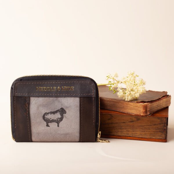 blk-sheep-books the black sheep canvas and black leather zippered wallet