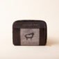 the black sheep canvas and black leather zippered wallet