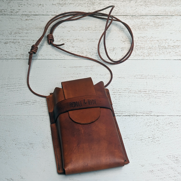 cell bag drk brown leather cell phone crossbody