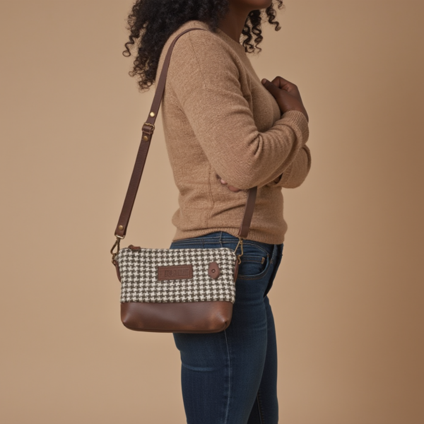houndstooth crossbody bag woman wearing the houndstooth crossbody bag