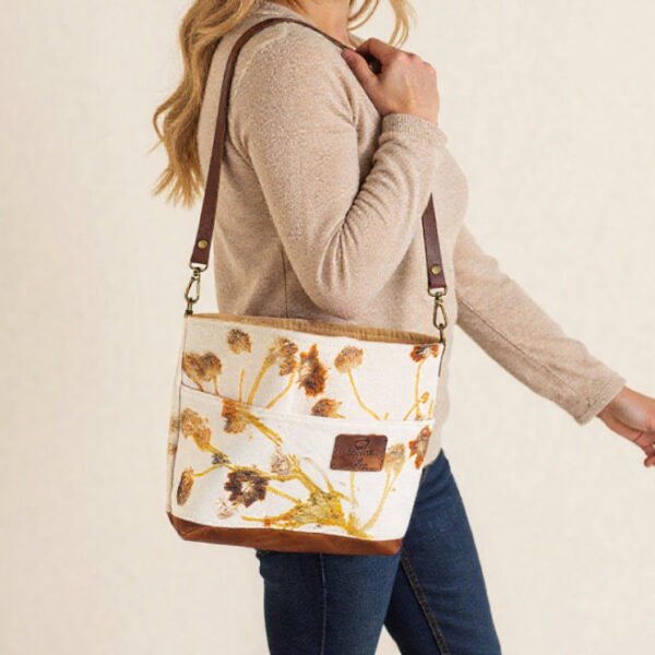 Fall mini tote on model